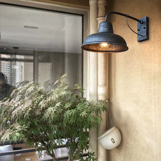 Traditional Iron Round Rectangular 1-Light Wall Sconce Lamp