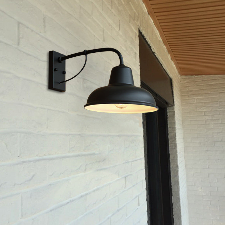 Traditional Iron Round Rectangular 1-Light Wall Sconce Lamp