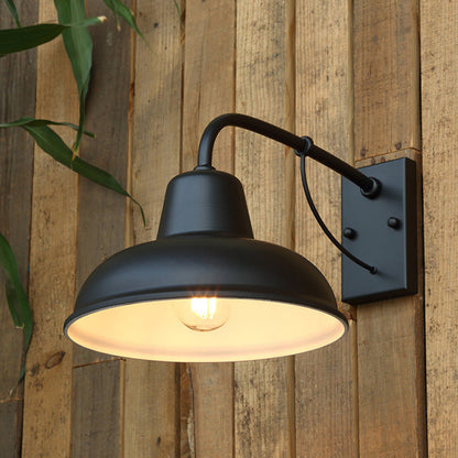 Traditional Iron Round Rectangular 1-Light Wall Sconce Lamp