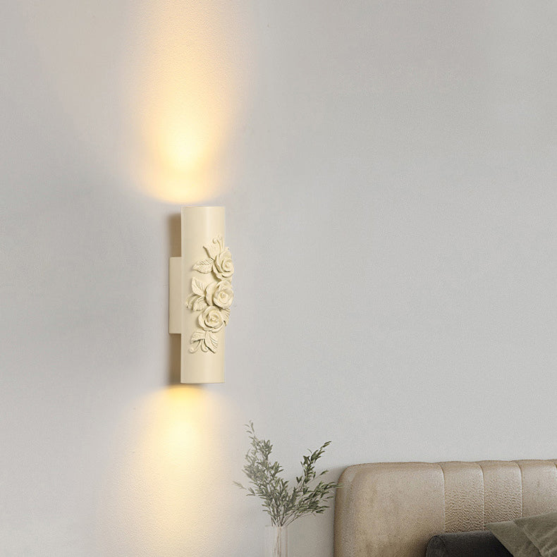 Resin Glass Metal Shell Carved 1-Light Wall Sconce Lamp
