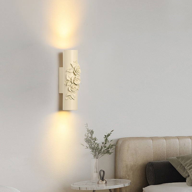 Resin Glass Metal Shell Carved 1-Light Wall Sconce Lamp
