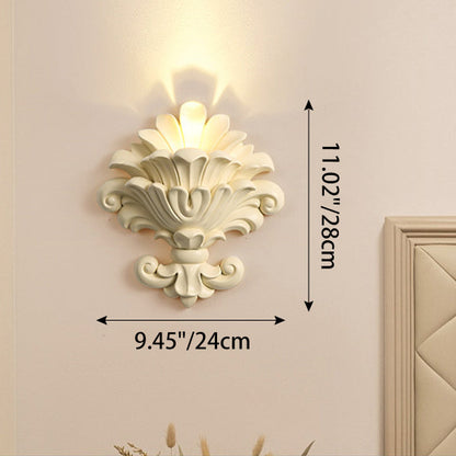 Resin Glass Metal Shell Carved 1-Light Wall Sconce Lamp