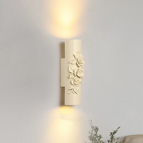 Resin Glass Metal Shell Carved 1-Light Wall Sconce Lamp