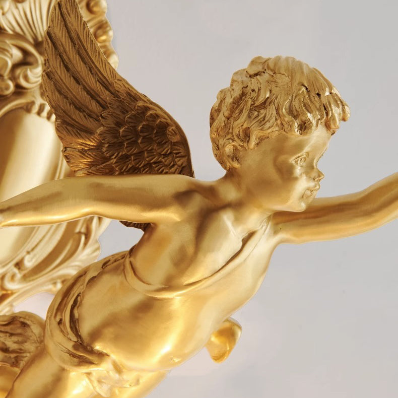 Crystal Copper Angel Pattern 1-Light Wall Sconce Lamp