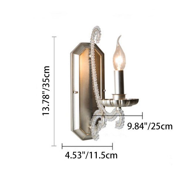 Farmhouse Iron Curved Candle 1/2-Light Wall Sconce Lamp