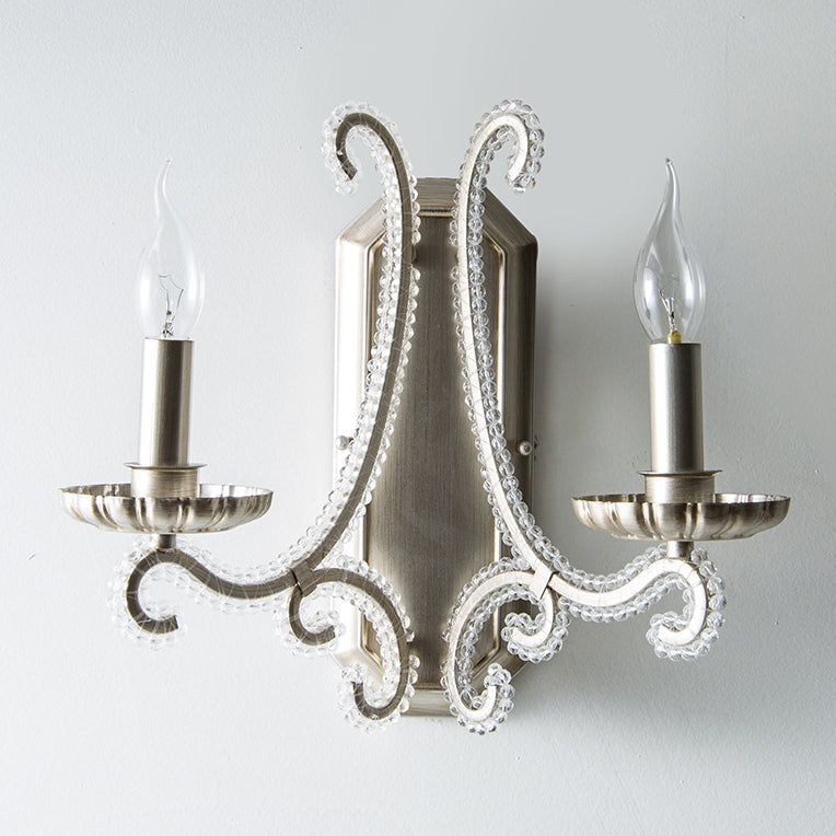 Farmhouse Iron Curved Candle 1/2-Light Wall Sconce Lamp