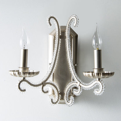 Farmhouse Iron Curved Candle 1/2-Light Wall Sconce Lamp