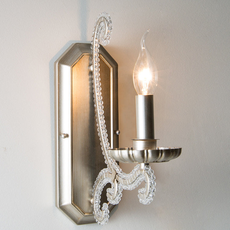 Farmhouse Iron Curved Candle 1/2-Light Wall Sconce Lamp