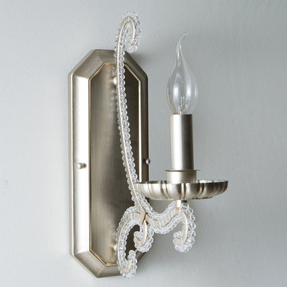 Farmhouse Iron Curved Candle 1/2-Light Wall Sconce Lamp