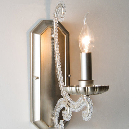 Farmhouse Iron Curved Candle 1/2-Light Wall Sconce Lamp