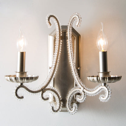 Farmhouse Iron Curved Candle 1/2-Light Wall Sconce Lamp