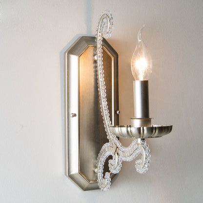 Farmhouse Iron Curved Candle 1/2-Light Wall Sconce Lamp