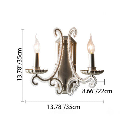 Farmhouse Iron Curved Candle 1/2-Light Wall Sconce Lamp
