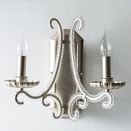 Farmhouse Iron Curved Candle 1/2-Light Wall Sconce Lamp