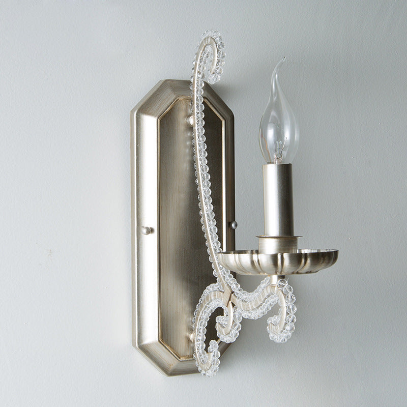Farmhouse Iron Curved Candle 1/2-Light Wall Sconce Lamp