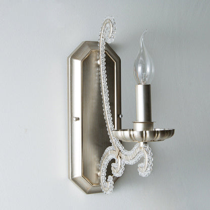 Farmhouse Iron Curved Candle 1/2-Light Wall Sconce Lamp