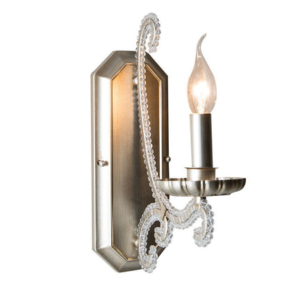Farmhouse Iron Curved Candle 1/2-Light Wall Sconce Lamp