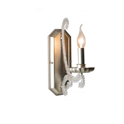 Farmhouse Iron Curved Candle 1/2-Light Wall Sconce Lamp