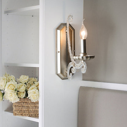 Farmhouse Iron Curved Candle 1/2-Light Wall Sconce Lamp