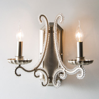 Farmhouse Iron Curved Candle 1/2-Light Wall Sconce Lamp