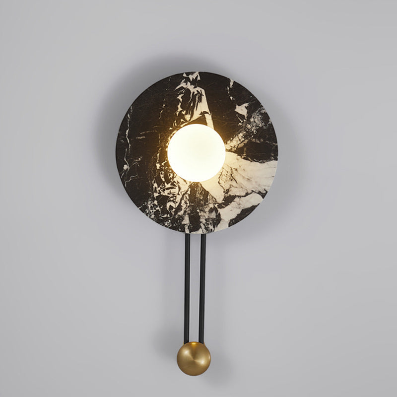 French & Iron Spherical Round 1-Light Wall Sconce Lamp