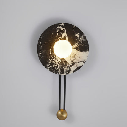 French & Iron Spherical Round 1-Light Wall Sconce Lamp