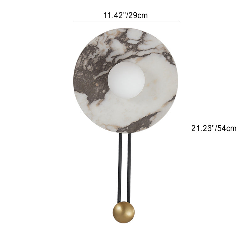 French & Iron Spherical Round 1-Light Wall Sconce Lamp