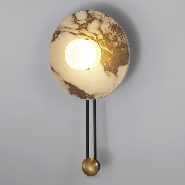 French & Iron Spherical Round 1-Light Wall Sconce Lamp