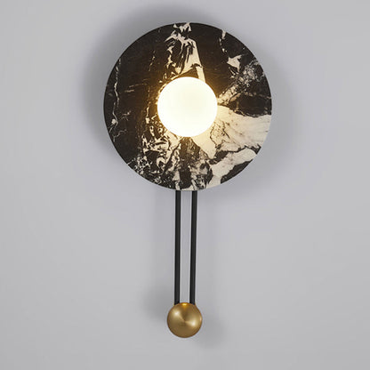 French & Iron Spherical Round 1-Light Wall Sconce Lamp