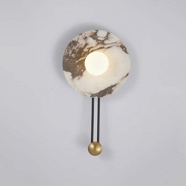 French & Iron Spherical Round 1-Light Wall Sconce Lamp