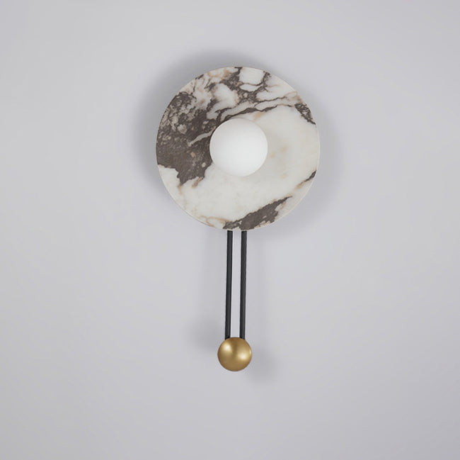 French & Iron Spherical Round 1-Light Wall Sconce Lamp