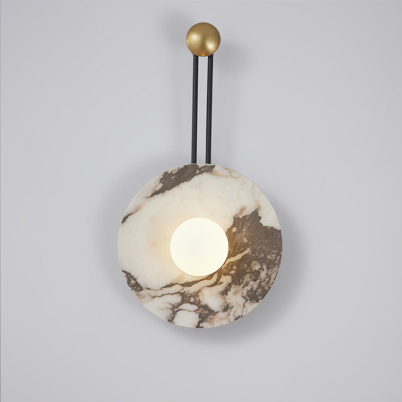 French & Iron Spherical Round 1-Light Wall Sconce Lamp