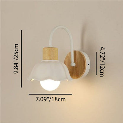 Scandinavian Glass Flower Round 1-Light Wall Sconce Lamp