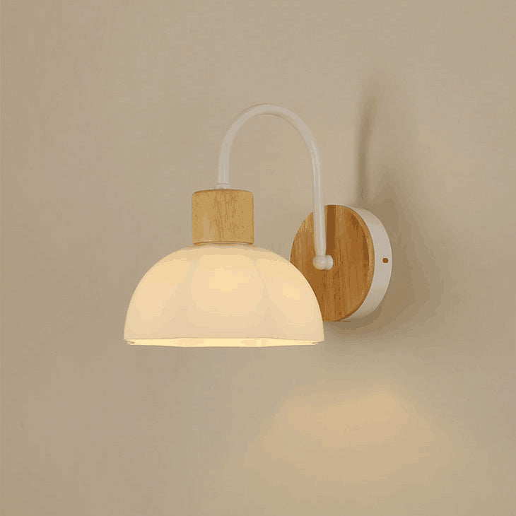 Scandinavian Glass Flower Round 1-Light Wall Sconce Lamp
