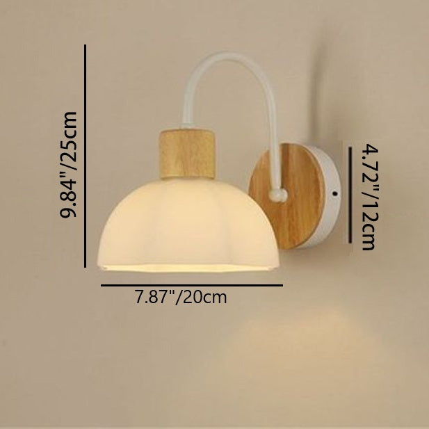 Scandinavian Glass Flower Round 1-Light Wall Sconce Lamp
