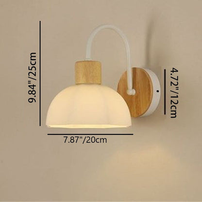 Scandinavian Glass Flower Round 1-Light Wall Sconce Lamp