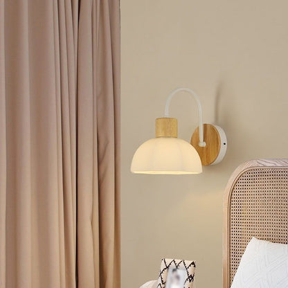 Scandinavian Glass Flower Round 1-Light Wall Sconce Lamp