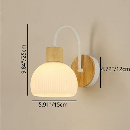 Scandinavian Glass Flower Round 1-Light Wall Sconce Lamp