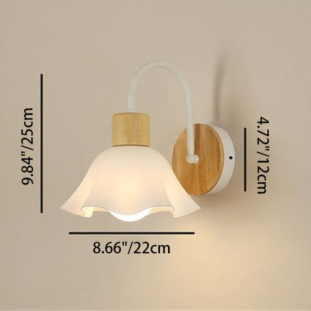 Scandinavian Glass Flower Round 1-Light Wall Sconce Lamp