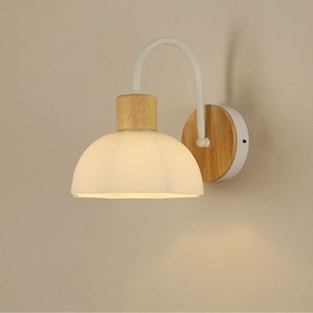 Scandinavian Glass Flower Round 1-Light Wall Sconce Lamp