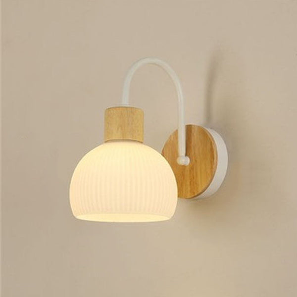 Scandinavian Glass Flower Round 1-Light Wall Sconce Lamp
