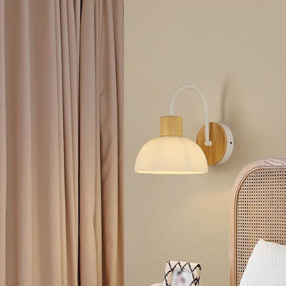 Scandinavian Glass Flower Round 1-Light Wall Sconce Lamp