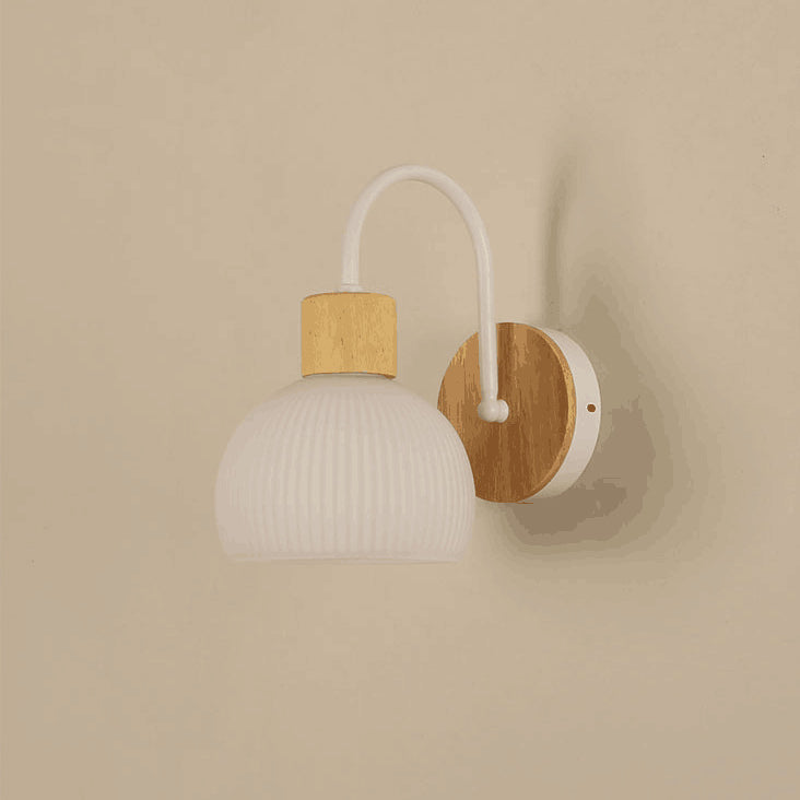 Scandinavian Glass Flower Round 1-Light Wall Sconce Lamp