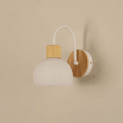 Scandinavian Glass Flower Round 1-Light Wall Sconce Lamp
