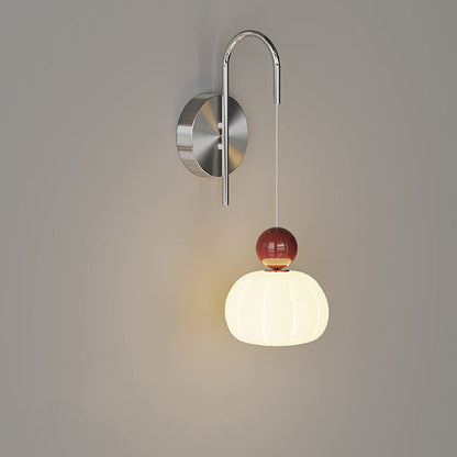 Scandinavian PE Iron Pumpkin-Shaped LED Wall Sconce Lamp