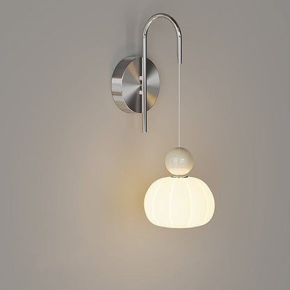 Scandinavian PE Iron Pumpkin-Shaped LED Wall Sconce Lamp