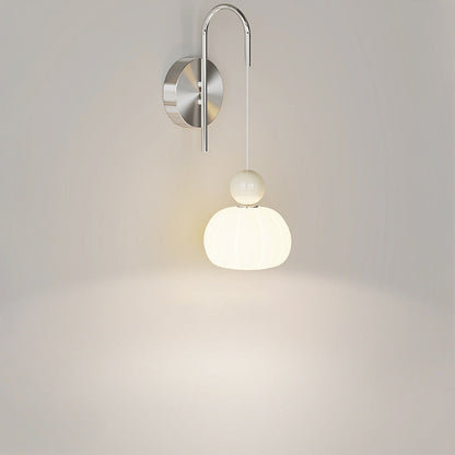 Scandinavian PE Iron Pumpkin-Shaped LED Wall Sconce Lamp