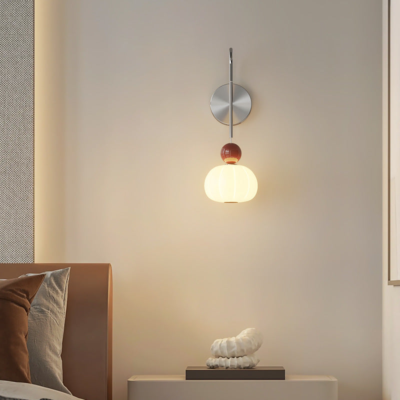 Scandinavian PE Iron Pumpkin-Shaped LED Wall Sconce Lamp