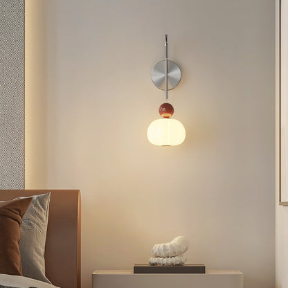 Scandinavian PE Iron Pumpkin-Shaped LED Wall Sconce Lamp