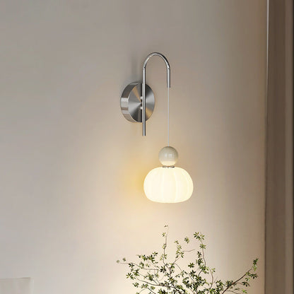 Scandinavian PE Iron Pumpkin-Shaped LED Wall Sconce Lamp